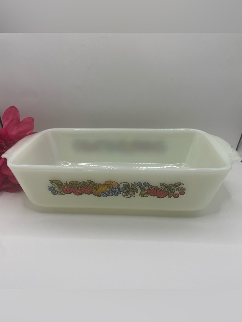 Vintage Anchor Hocking Fire King Nature’s Bounty 1 Qt Cassarole/Loaf Pan #441